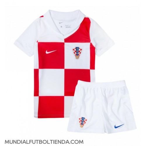 Camiseta Croacia Primera Equipación Replica Eurocopa 2024 para niños mangas cortas (+ Pantalones cortos)